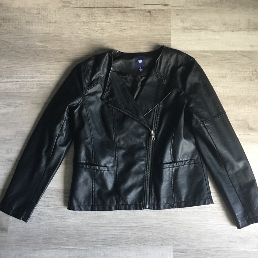 EUC Gap Black Moto Jacket Size L